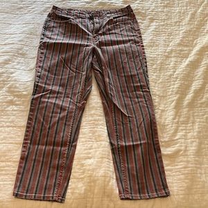 American Eagle Striped Stretch Mom Jeans